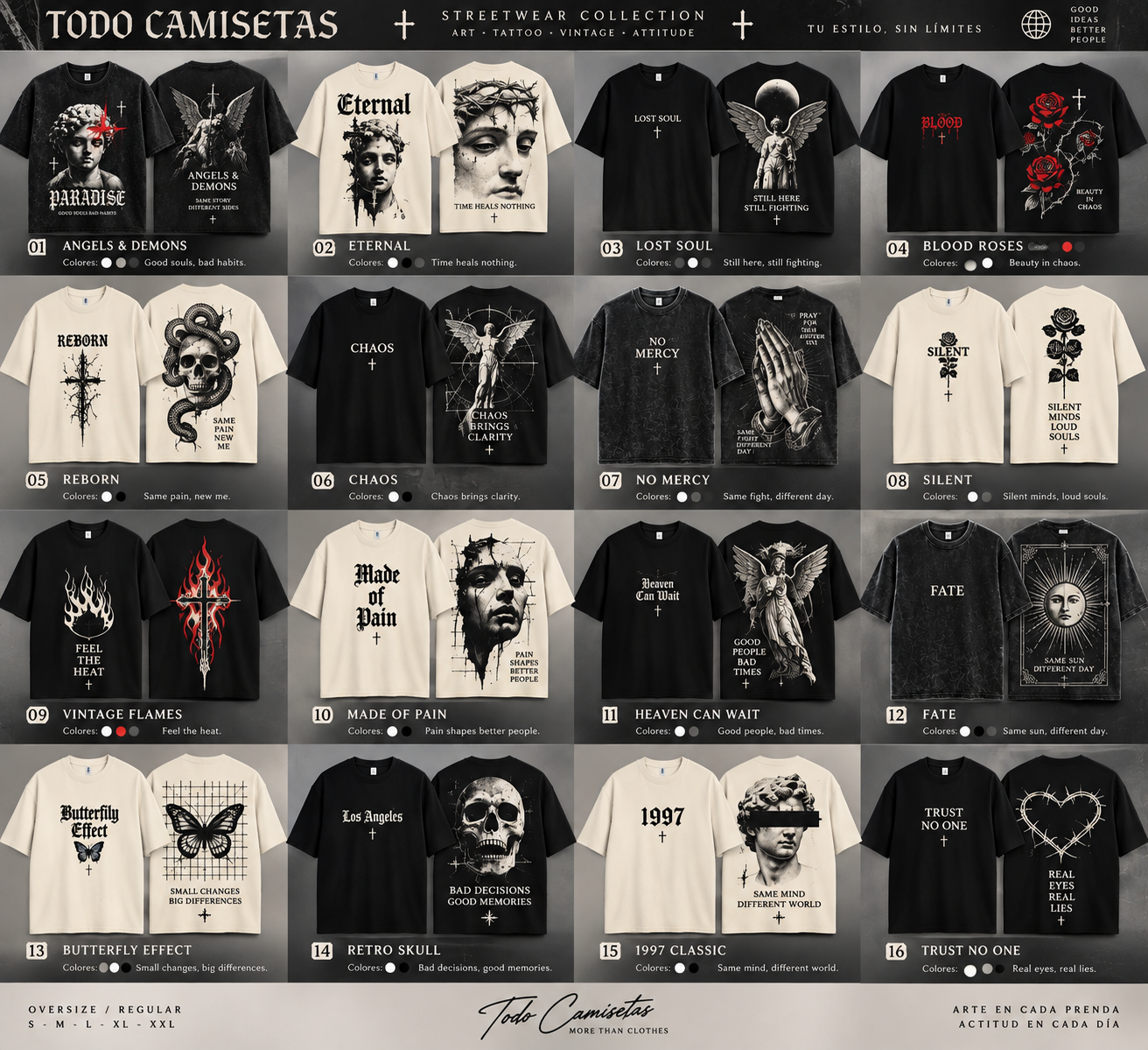 Colección Todo Camisetas de estilo gótico y retro